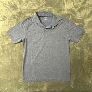 Rhoback Golf Polo Shirt Mens Medium Blue Heather Performance Short Sleeve Shirt